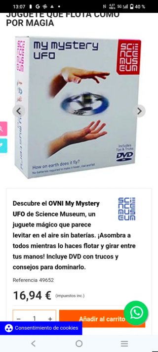Juguete de magia. My mistery UFO. Sin utilizar