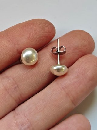 Pendientes Perla acero quirúrgico 7 mm
