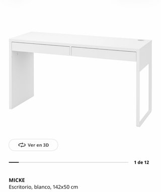 Escritorio IKEA MICKE 142 x 50 cm con 2 cajones