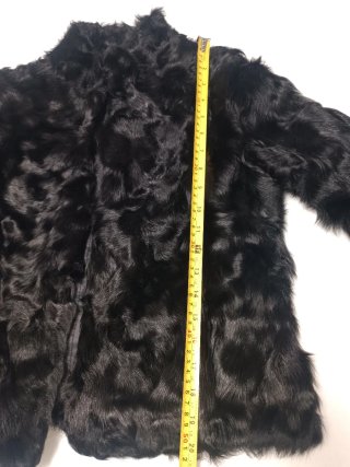 Chaqueta pelo rizado negro Talla S