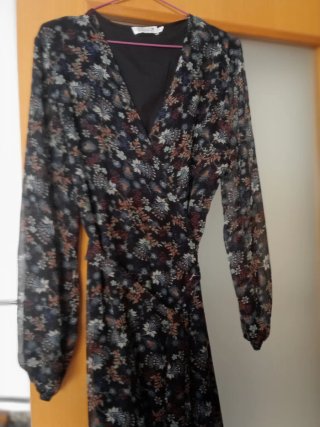 Vestido Midi Boho Chic Manga Larga