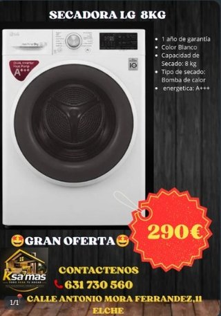Secadora LG 8KG Bomba de Calor Blanca