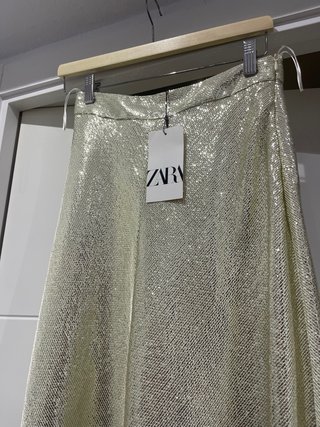 Falda Zara Lentejuelas Plateadas