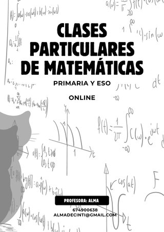Clases online de MATEMÁTICAS, diversas asignaturas