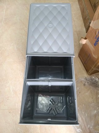 Cubo de Basura Doble Gris telescopico
