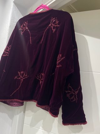 Chaqueta terciopelo y abalorios zara