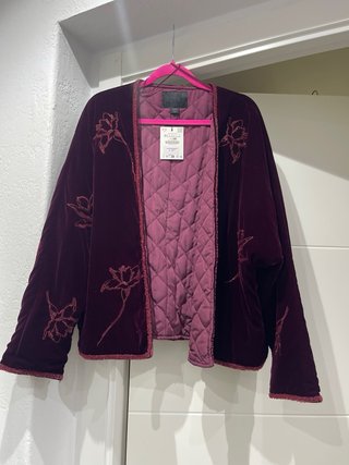Chaqueta terciopelo y abalorios zara