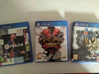 Lote 3 Juegos PS4 (FIFA 21, Street Fighter V, DBX)