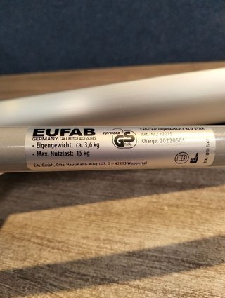 Eufab 12015 Alu Star - Portabicicletas de techo