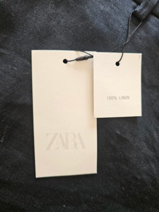 Pantalón corto de lino Zara Azul
