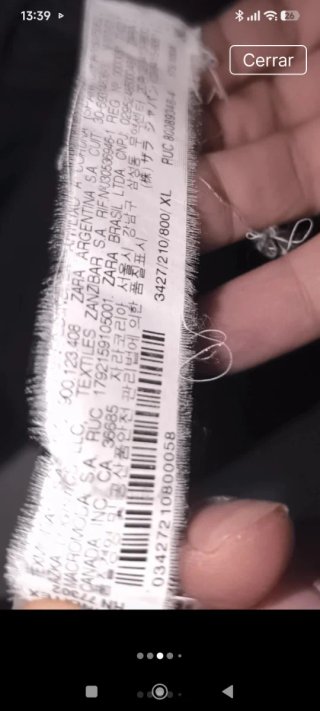 Parka Zara Negra Talla XXL