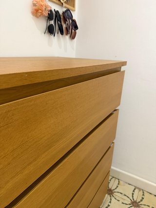 Cómoda IKEA MALM de 4 cajones, roble, 80x100 cm