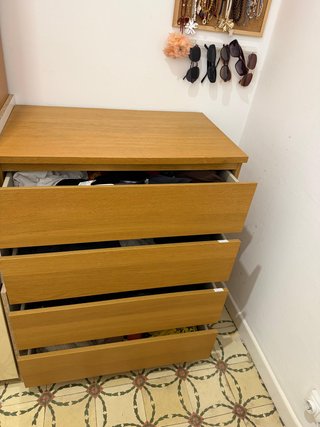 Cómoda IKEA MALM de 4 cajones, roble, 80x100 cm