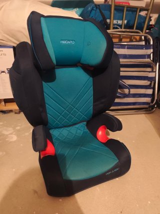 Silla coche recaro monza IS  color azul y turquesa