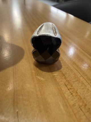 Anillo tous Plata 925 Piedra Negra Grande Talla 16