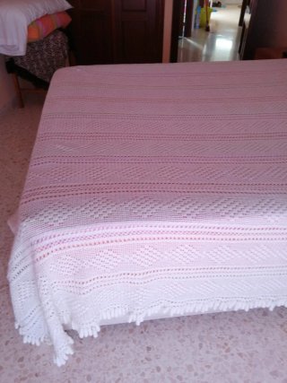 Colcha de Crochet Marfil