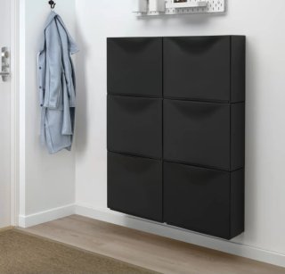 3 módulos zapatero Ikea Negro Plástico