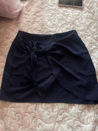 Falda Azul Marina con Lazo
