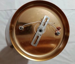 Lámpara de techo madera y metal dorada