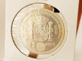 Moneda Plata 12 Euros 2003 Plástico Original