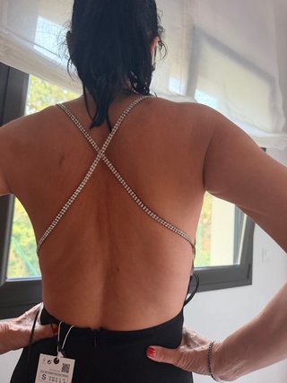 Mono Zara Negro Tirantes Brillantes
