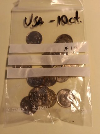 Lote de monedas (18) de 10 céntimos de EE. UU.