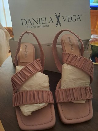 Sandalias Daniela Vega Rosa Tacon Ancho