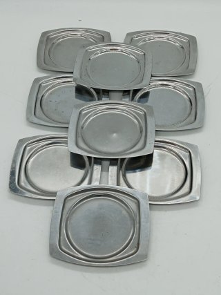 Sottobicchieri vintage quadrati acciaio inox