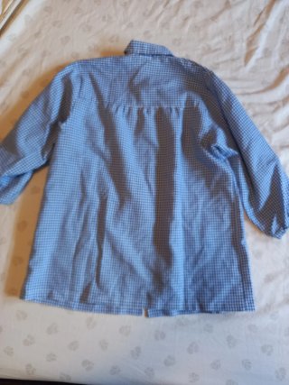 Bata escolar cuadros azul talla 5