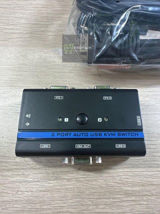 Aisens Conmutador Kvm Vga Usb 1U-2Pc+Cable Negro