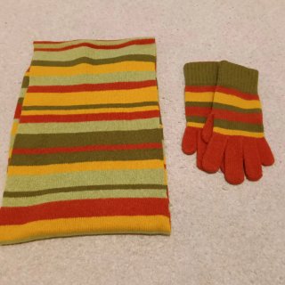 Conjunto bufanda y guantes rayas.El corte Inglés