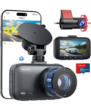 Dash Cam Zhiroad 4K con Filtro CPL