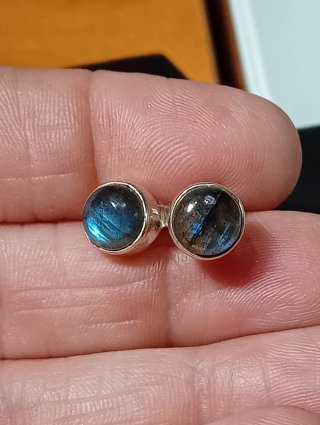 Pendientes Plata Ley Labradorita Azul