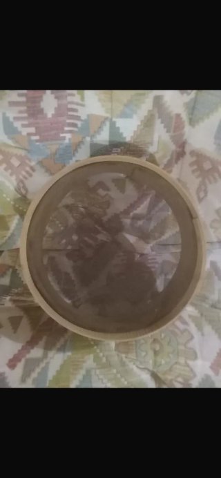 Setaccio vintage in legno e tessuto