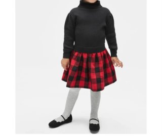 Vestido niña Gap cuadros rojo y negro talla 3T