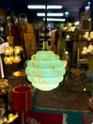 Lámparas colgantes vintage de cristal Kronenglas