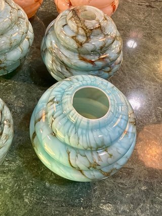 Lámparas colgantes vintage de cristal Kronenglas