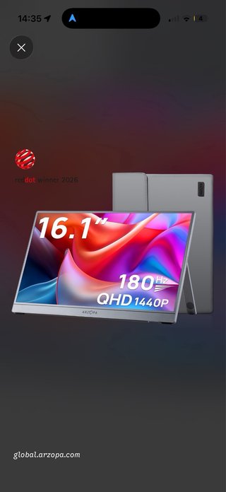 Monitor Portátil Arzopa Z3FC 16.1 180Hz
