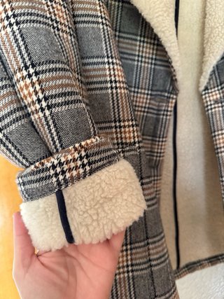 Abrigo cuadros Zara Talla M