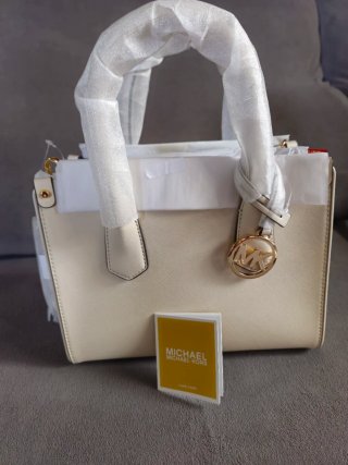 Bolso Michael Kors Blanco/crema y Dorado