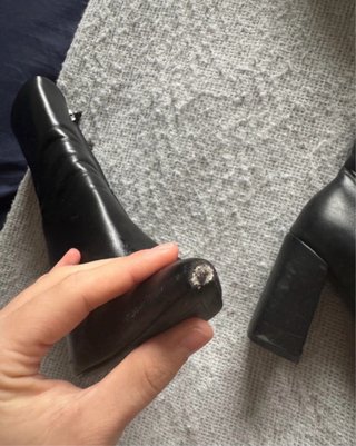 Botines Negros de Punta Mango Talla 37