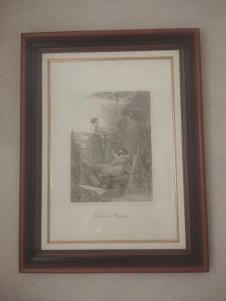 2 quadri classici con cornice in legno 75 unità