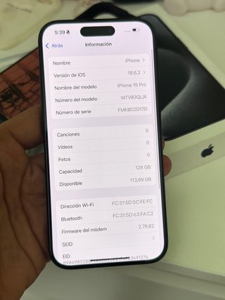 iPhone 15 Pro 128Gb 88% Batería
