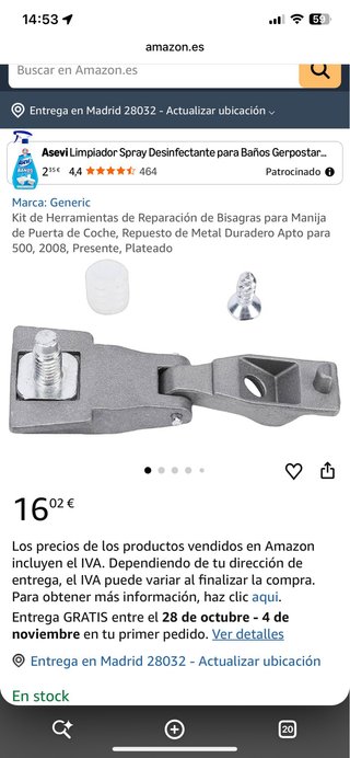 Kit de Reparación de Bisagras para Puerta de Coche