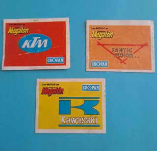 3 Cromos Las Motos de Megatón Cropan