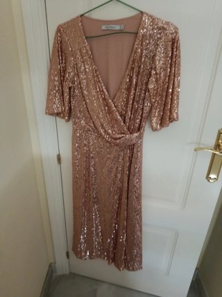 Vestido fiesta lentejuelas midi pedro del hierro