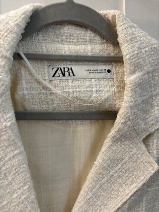 Chaqueta Zara Tweed Blanca