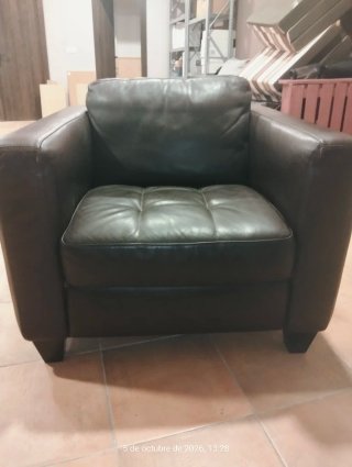 Sofá 3 plazas y sillón piel