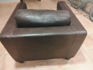 Sofá 3 plazas y sillón piel