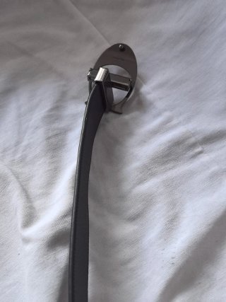 Cinturón Coach Hombre Hebilla C Plata Negra